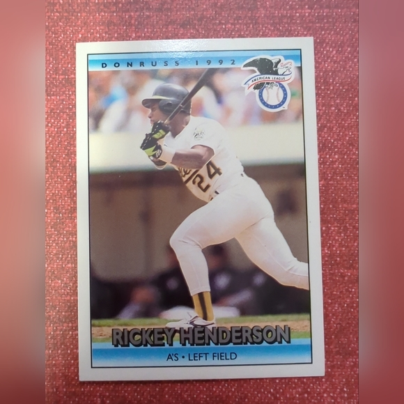 1992 Donruss All-Star Rickey Henderson Oakland Athletics Error Baseball Card #30 - Picture 3 of 7